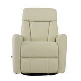 Taurus Leather Swivel Recliner - Ice