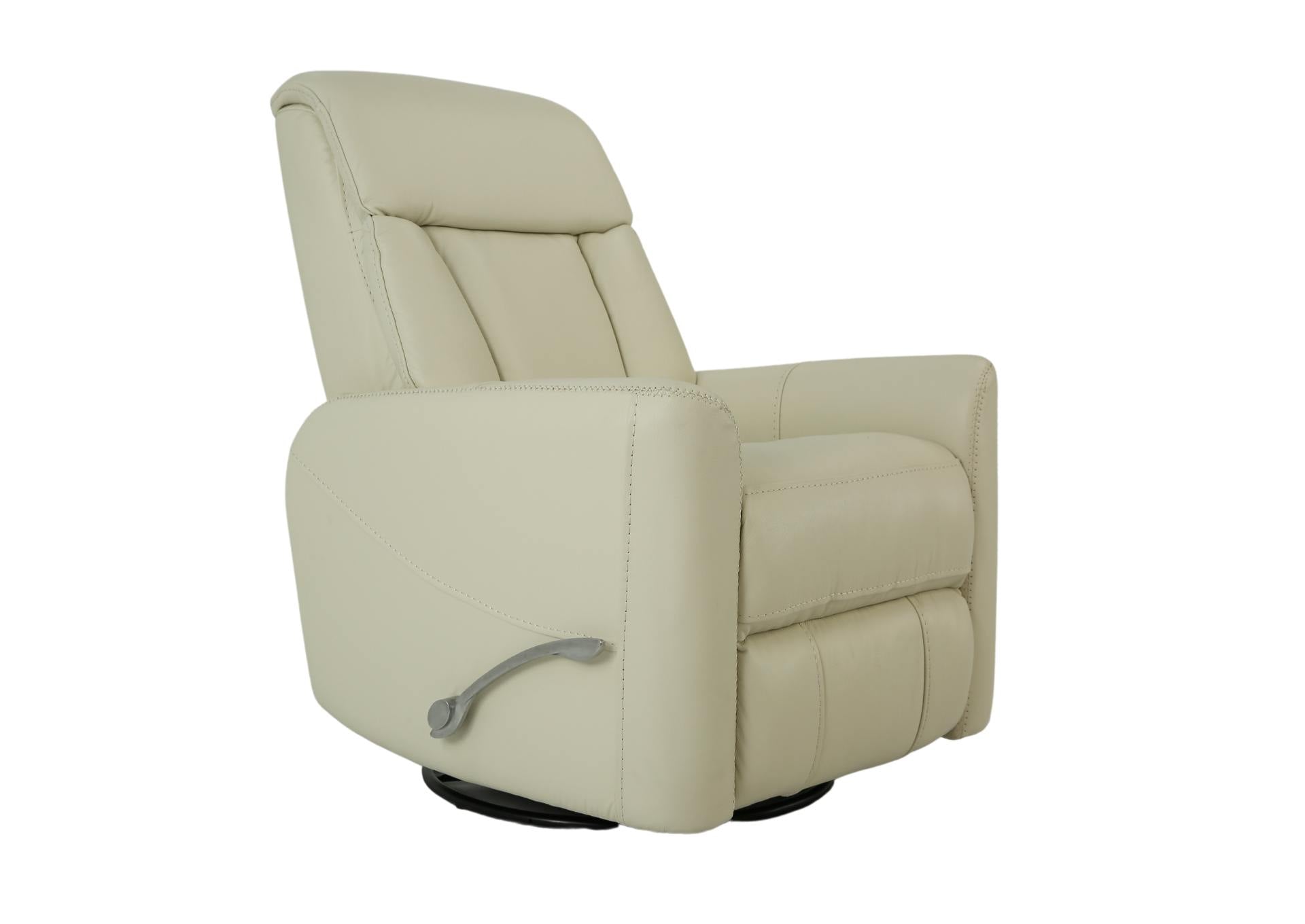 Taurus Leather Swivel Recliner - Ice - Additional View 1