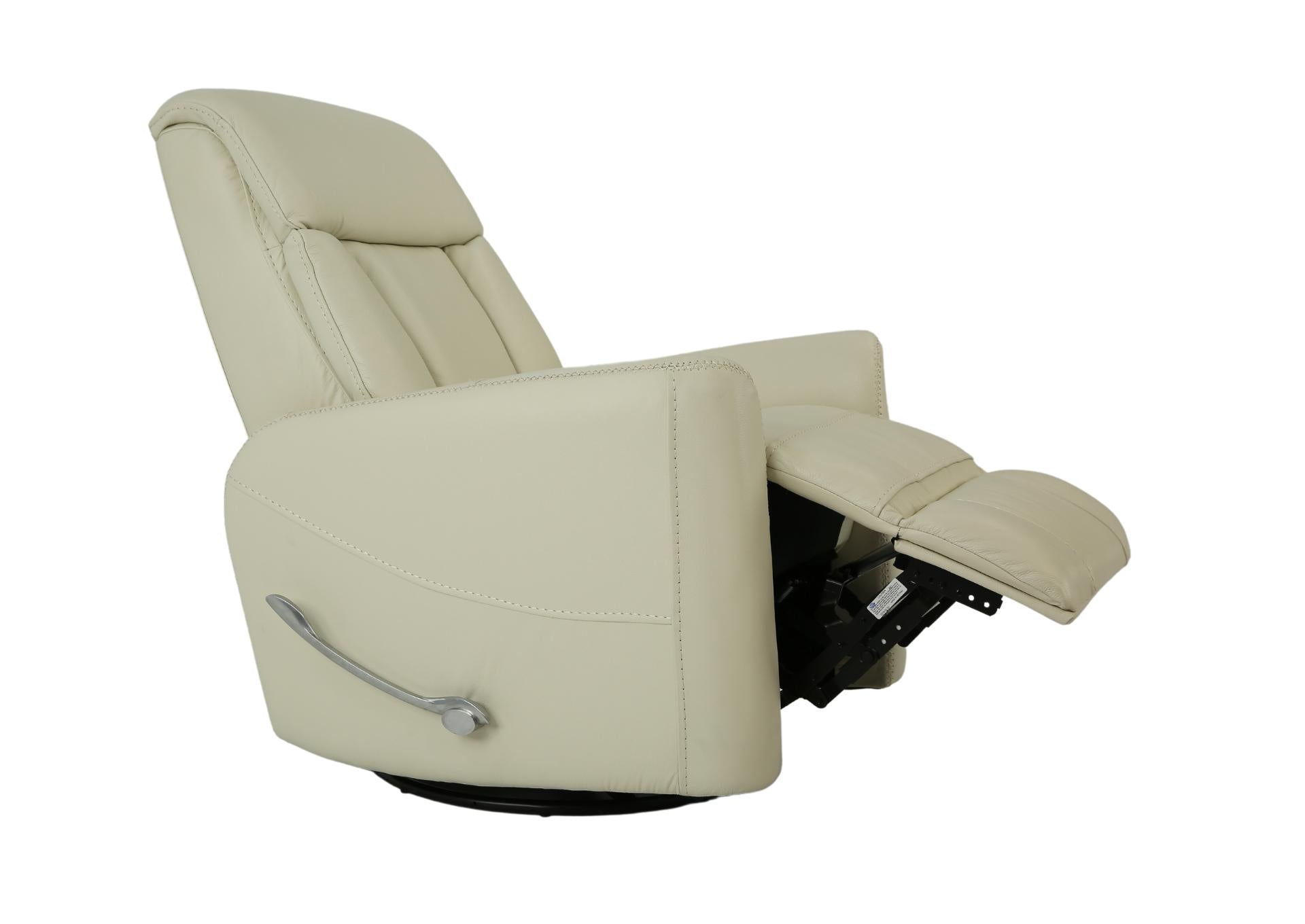 Taurus Leather Swivel Recliner - Ice - Additional View 2