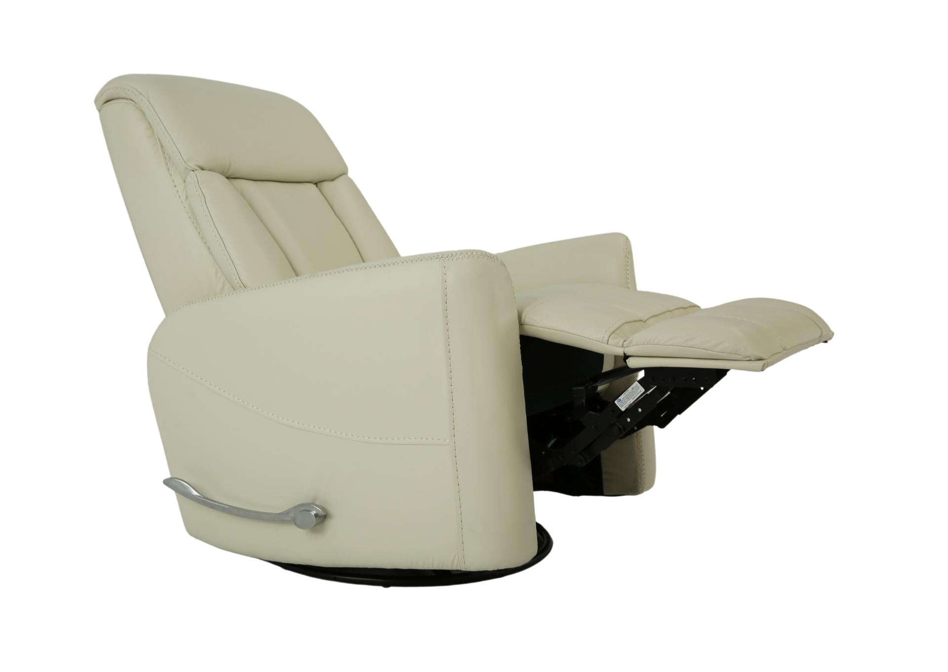 Taurus Leather Swivel Recliner - Ice - Additional View 3