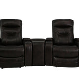 Bolton Walnut Power 3-Piece Theater Seating With Light