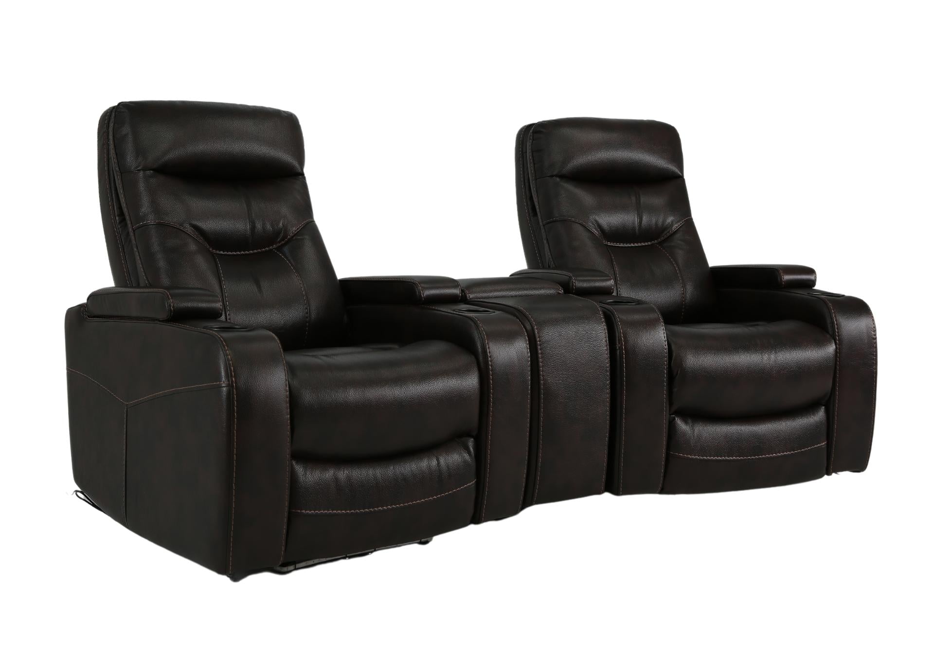 Bolton Walnut Power 3-Piece Theater Seating With Light - Additional View 1