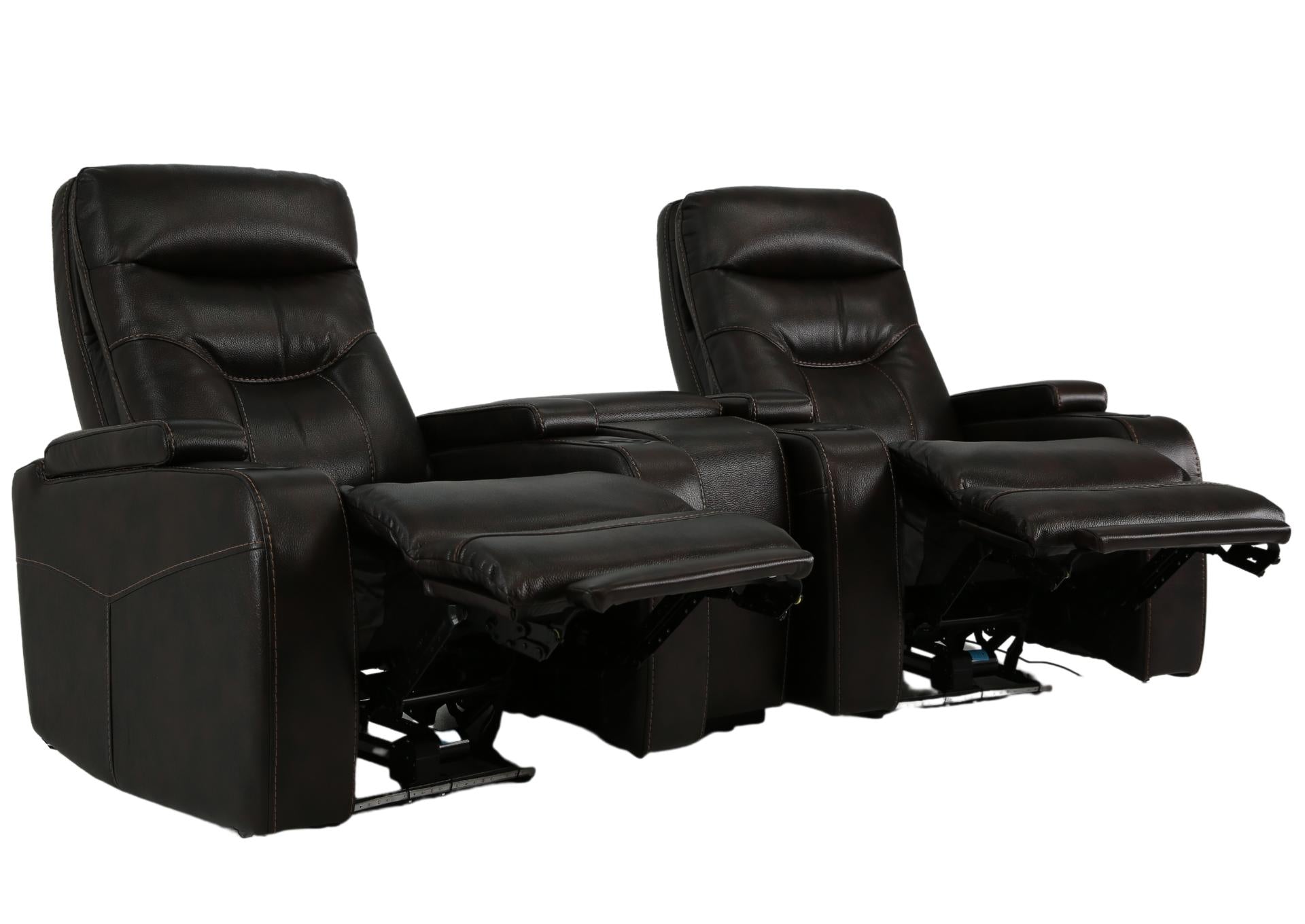 Bolton Walnut Power 3-Piece Theater Seating With Light - Additional View 2