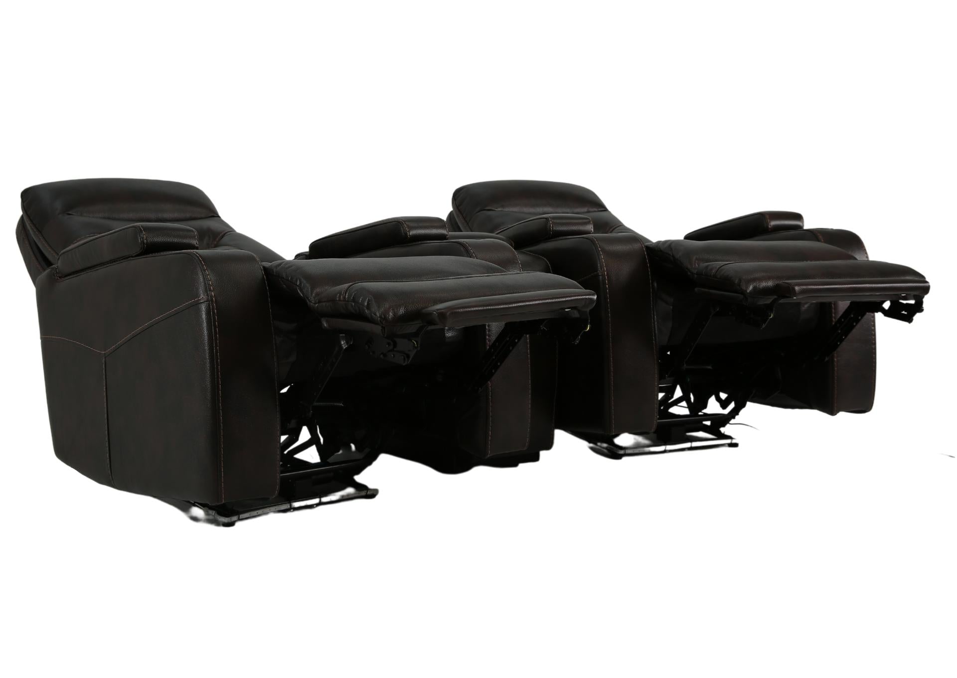 Bolton Walnut Power 3-Piece Theater Seating With Light - Additional View 3