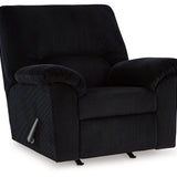 Ashley Furniture - Simplejoy Recliner - Onyx - Black Fabric - Recliners