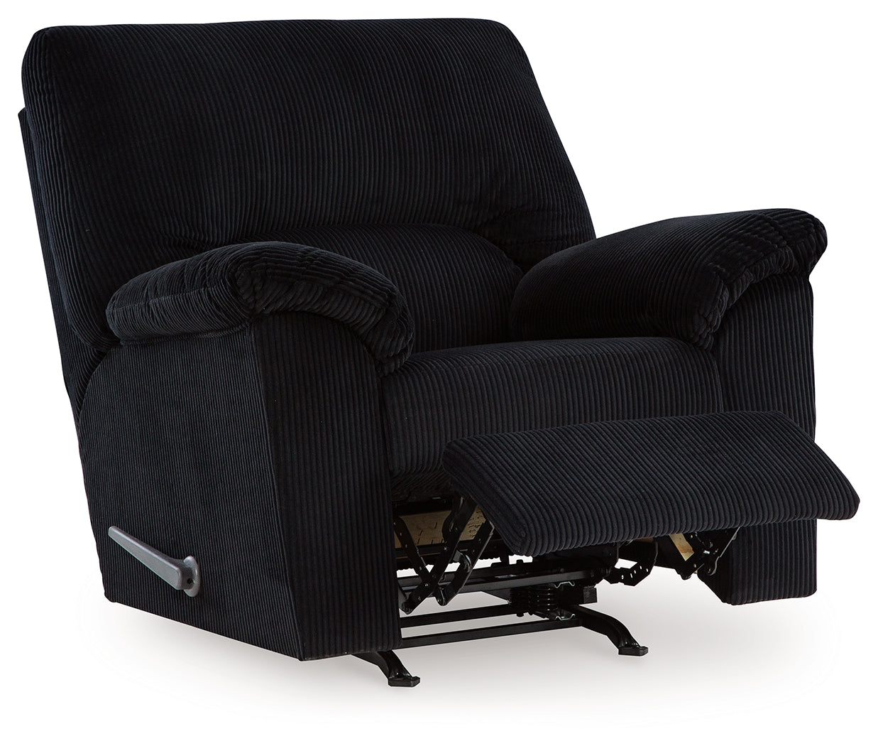 Ashley Furniture - Simplejoy Recliner - Onyx - Black Fabric - Recliners - Additional View 2