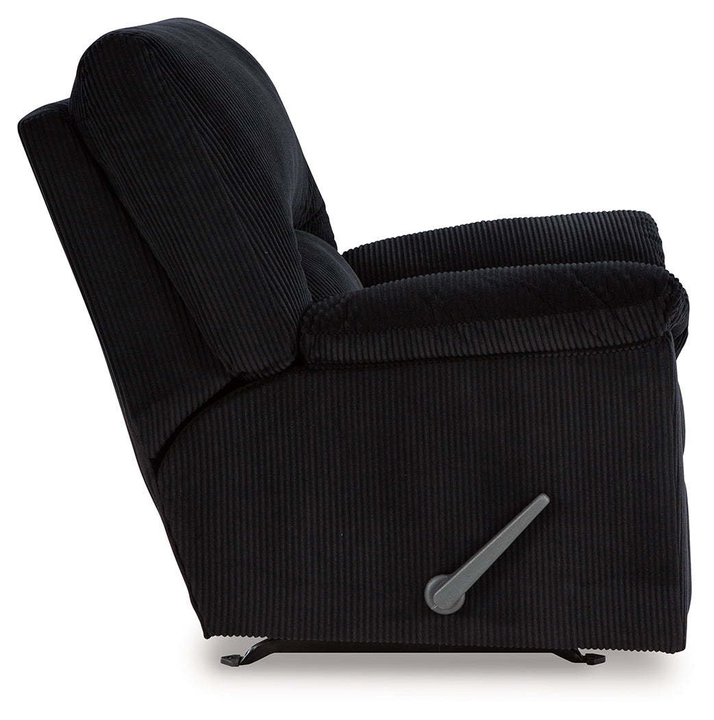 Ashley Furniture - Simplejoy Recliner - Onyx - Black Fabric - Recliners - Additional View 4