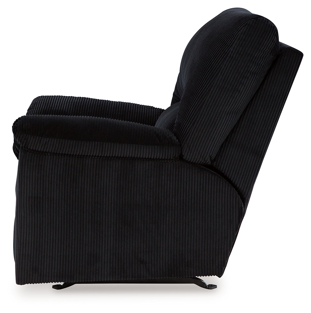 Ashley Furniture - Simplejoy Recliner - Onyx - Black Fabric - Recliners - Additional View 6