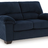 Ashley Furniture - Simplejoy Loveseat - Navy - Blue Fabric - Loveseats