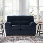 Ashley Furniture - Simplejoy Loveseat - Navy - Blue Fabric - Loveseats - Additional View 1