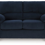 Ashley Furniture - Simplejoy Loveseat - Navy - Blue Fabric - Loveseats - Additional View 2