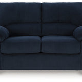 Ashley Furniture - Simplejoy Loveseat - Navy - Blue Fabric - Loveseats - Additional View 2