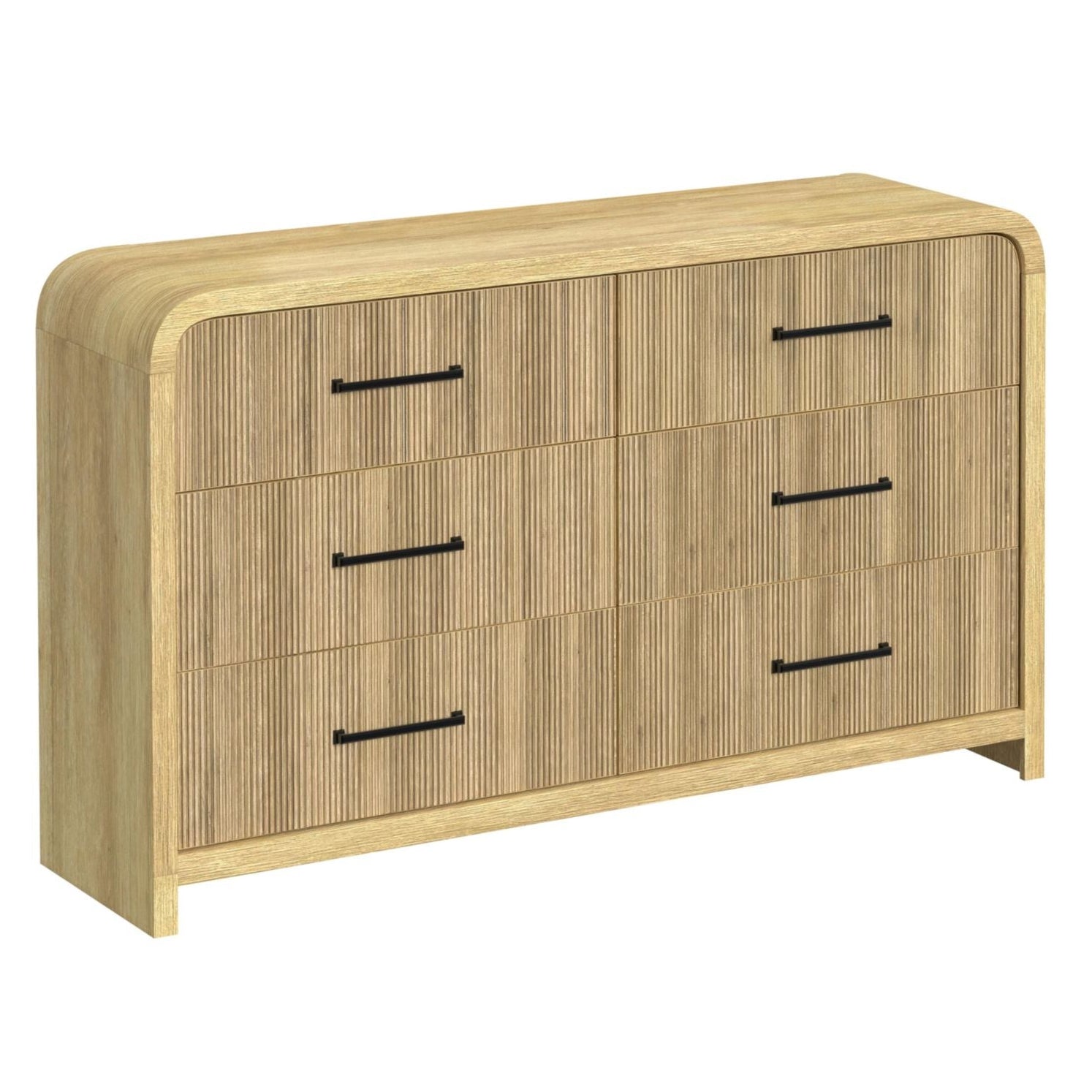 Elements International - Ridgemont Dresser - Light Brown Wood - Dresser & Mirror