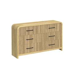 Elements International - Ridgemont Dresser - Light Brown Wood - Dresser & Mirror