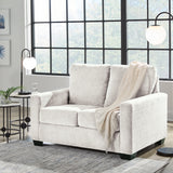 Ashley Furniture - Rannis Twin Sofa Sleeper - Snow - Beige Fabric - Sofas - Additional View 1