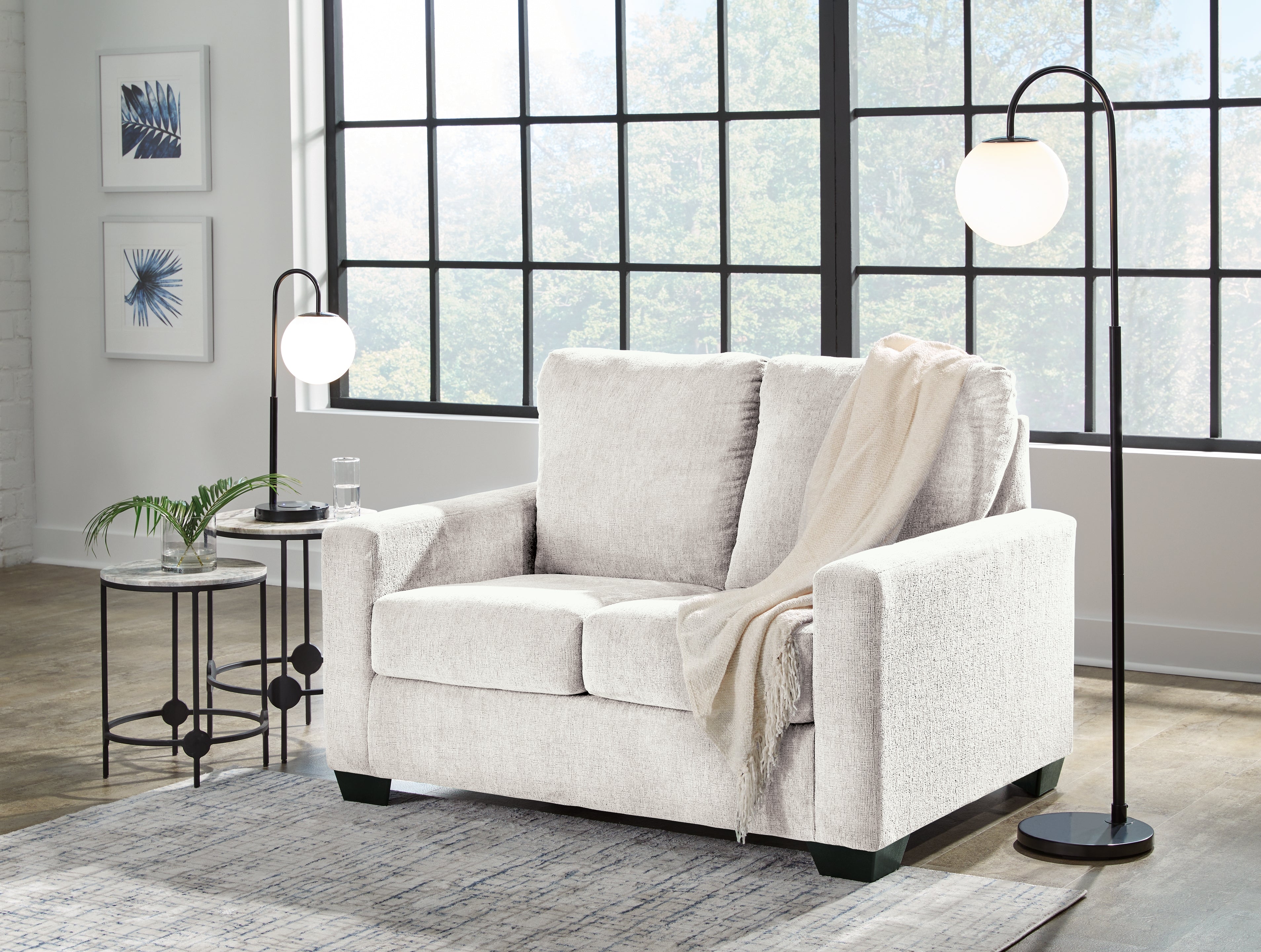 Ashley Furniture - Rannis Twin Sofa Sleeper - Snow - Beige Fabric - Sofas - Additional View 1