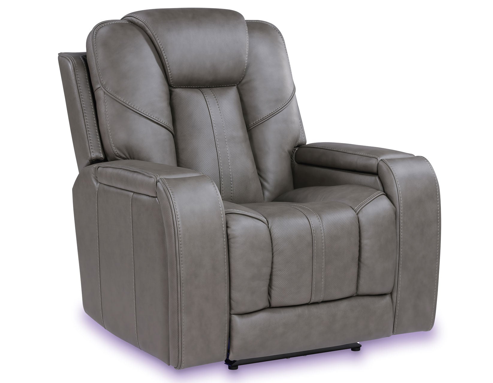 Gray recliner chair on a white background
