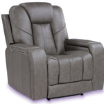 Gray recliner chair on a white background