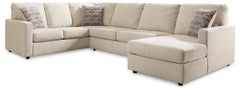 Ashley Furniture - Edenfield 3 Piece Sectional - Linen - Pearl Silver Fabric - Sectionals
