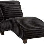 Black ribbed chaise lounge chair on a white background