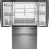 GE Profile Energy Star 23.2 Cu. Ft. Smart Counter-Depth Fingerprint Resistant 4-Door French-Door Refrigerator With Dual-Dispense Autofill Pitcher - Stainless Steel - Pearl Silver - Refrigerators - Additional View 1