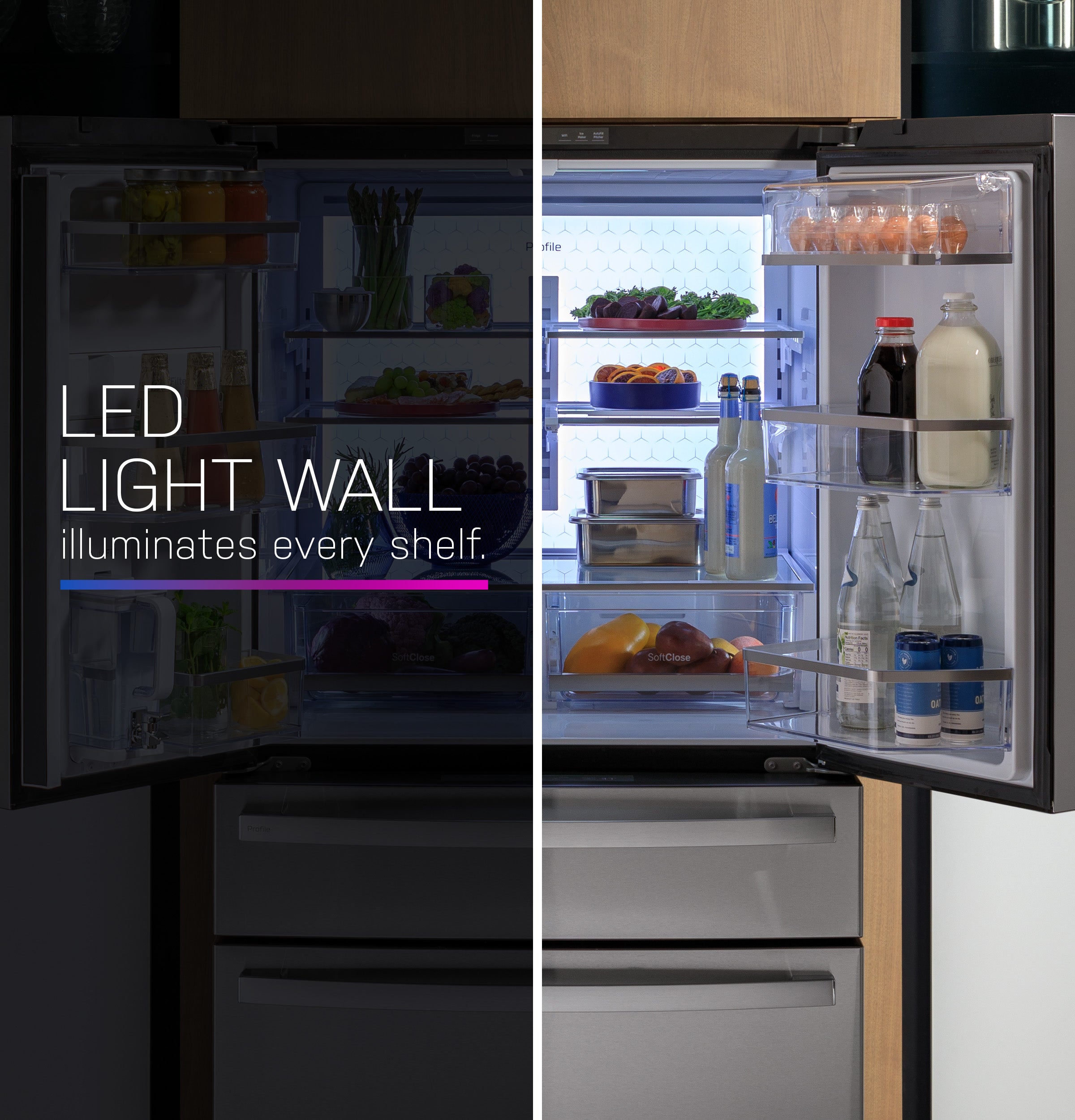 GE Profile Energy Star 23.2 Cu. Ft. Smart Counter-Depth Fingerprint Resistant 4-Door French-Door Refrigerator With Dual-Dispense Autofill Pitcher - Stainless Steel - Pearl Silver - Refrigerators - Additional View 4