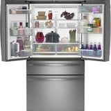 GE Profile Energy Star 23.2 Cu. Ft. Smart Counter-Depth Fingerprint Resistant 4-Door French-Door Refrigerator With Dual-Dispense Autofill Pitcher - Stainless Steel - Pearl Silver - Refrigerators - Additional View 6