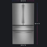 GE Profile Energy Star 23.2 Cu. Ft. Smart Counter-Depth Fingerprint Resistant 4-Door French-Door Refrigerator With Dual-Dispense Autofill Pitcher - Stainless Steel - Pearl Silver - Refrigerators - Additional View 16