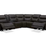 BROCKTON CHARCOAL LEATHER 3P POWER 6 PIECE SECTIONAL - Additional View 1