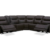 BROCKTON CHARCOAL LEATHER 3P POWER 6 PIECE SECTIONAL - Additional View 1