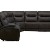 BROCKTON CHARCOAL LEATHER 3P POWER 6 PIECE SECTIONAL - Additional View 2