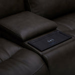 BROCKTON CHARCOAL LEATHER 3P POWER 6 PIECE SECTIONAL - Additional View 4