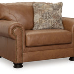 Ashley Furniture - CARIANNA CARAMEL LEATHER OVERSIZED CHAIR - Light Brown Leather Match - Chairs
