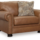 Ashley Furniture - CARIANNA CARAMEL LEATHER OVERSIZED CHAIR - Light Brown Leather Match - Chairs