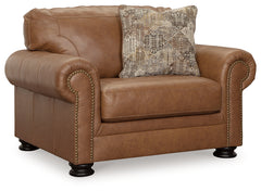 Ashley Furniture - CARIANNA CARAMEL LEATHER OVERSIZED CHAIR - Light Brown Leather Match - Chairs