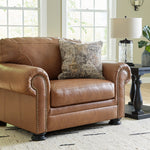Ashley Furniture - CARIANNA CARAMEL LEATHER OVERSIZED CHAIR - Light Brown Leather Match - Chairs - Additional View 1