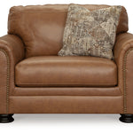 Ashley Furniture - CARIANNA CARAMEL LEATHER OVERSIZED CHAIR - Light Brown Leather Match - Chairs - Additional View 2