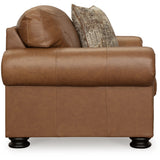 Ashley Furniture - CARIANNA CARAMEL LEATHER OVERSIZED CHAIR - Light Brown Leather Match - Chairs - Additional View 3