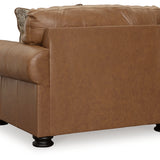 Ashley Furniture - CARIANNA CARAMEL LEATHER OVERSIZED CHAIR - Light Brown Leather Match - Chairs - Additional View 4