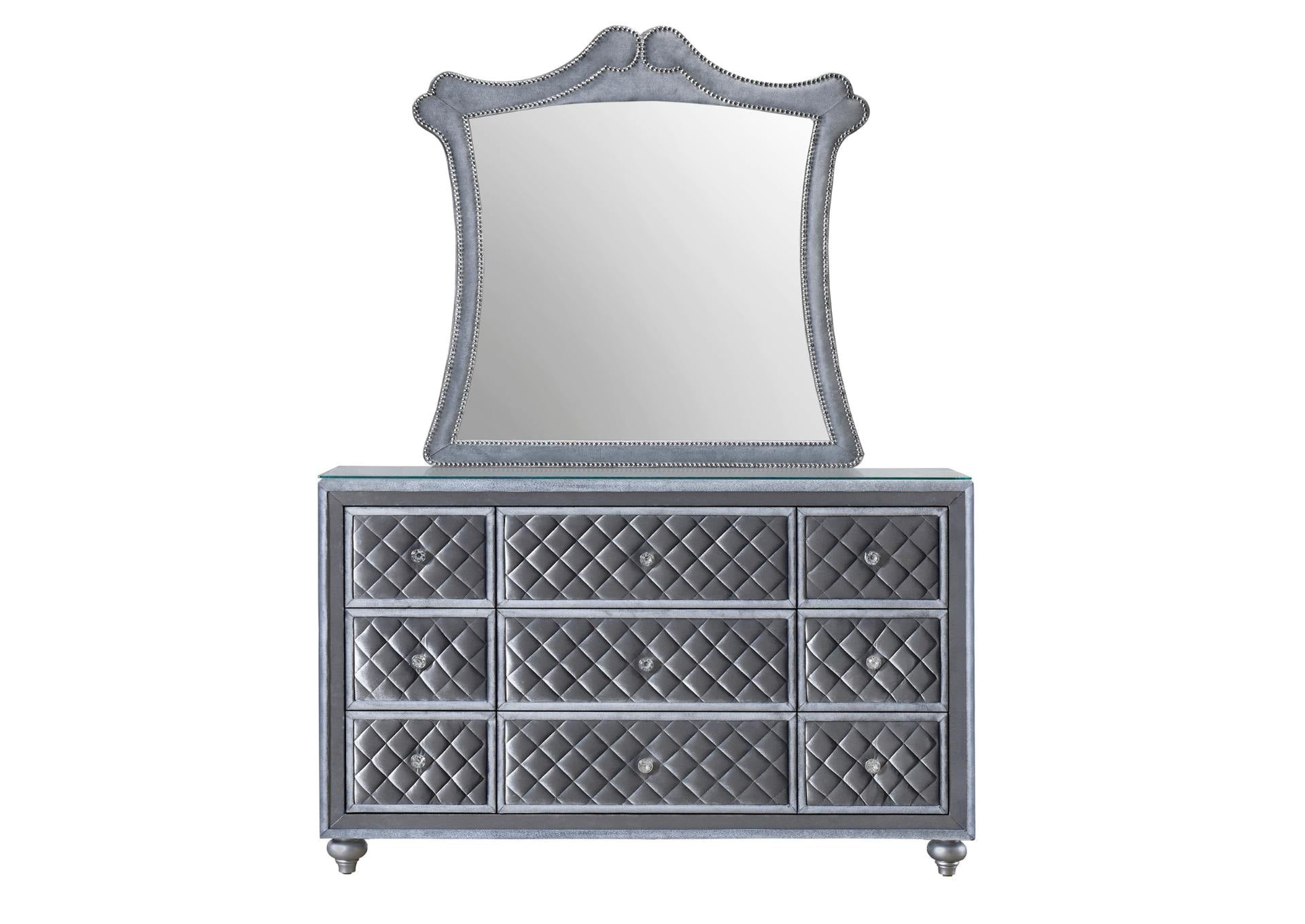 Cameo Dresser And Mirror - Silver