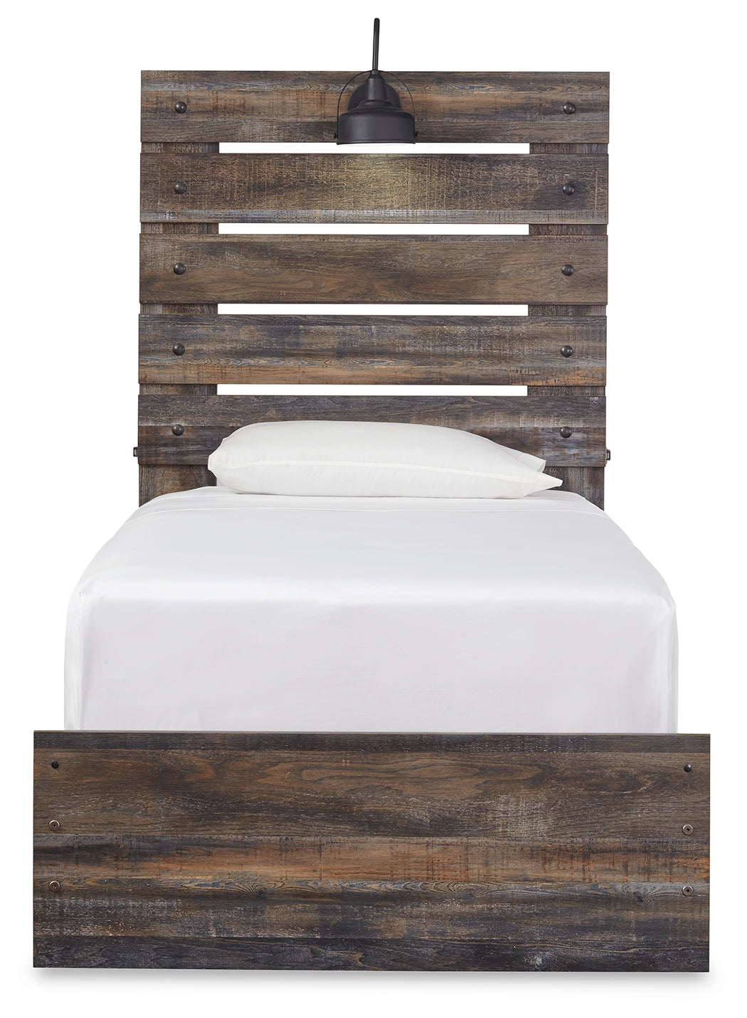 Ashley Furniture - Drystan Twin Panel Bed With Light - Brown - Beige Wood|Metal - Beds - Additional View 3