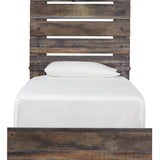Ashley Furniture - Drystan Twin Panel Bed With Light - Brown - Beige Wood|Metal - Beds - Additional View 3