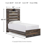 Ashley Furniture - Drystan Twin Panel Bed With Light - Brown - Beige Wood|Metal - Beds - Additional View 4