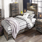 Ashley Furniture - Drystan Twin Panel Bed With Light - Brown - Beige Wood|Metal - Beds - Additional View 5
