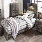 Ashley Furniture - Drystan Twin Panel Bed With Light - Brown - Beige Wood|Metal - Beds - Additional View 5
