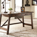 Ashley Furniture - BALDRIDGE RUSTIC BROWN HOME OFFICE LARGE LEG DESK - Dark Brown Wood - Desks - Additional View 1