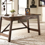 Ashley Furniture - BALDRIDGE RUSTIC BROWN HOME OFFICE LARGE LEG DESK - Dark Brown Wood - Desks - Additional View 1