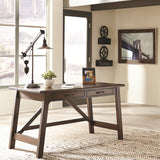 Ashley Furniture - BALDRIDGE RUSTIC BROWN HOME OFFICE LARGE LEG DESK - Dark Brown Wood - Desks - Additional View 2