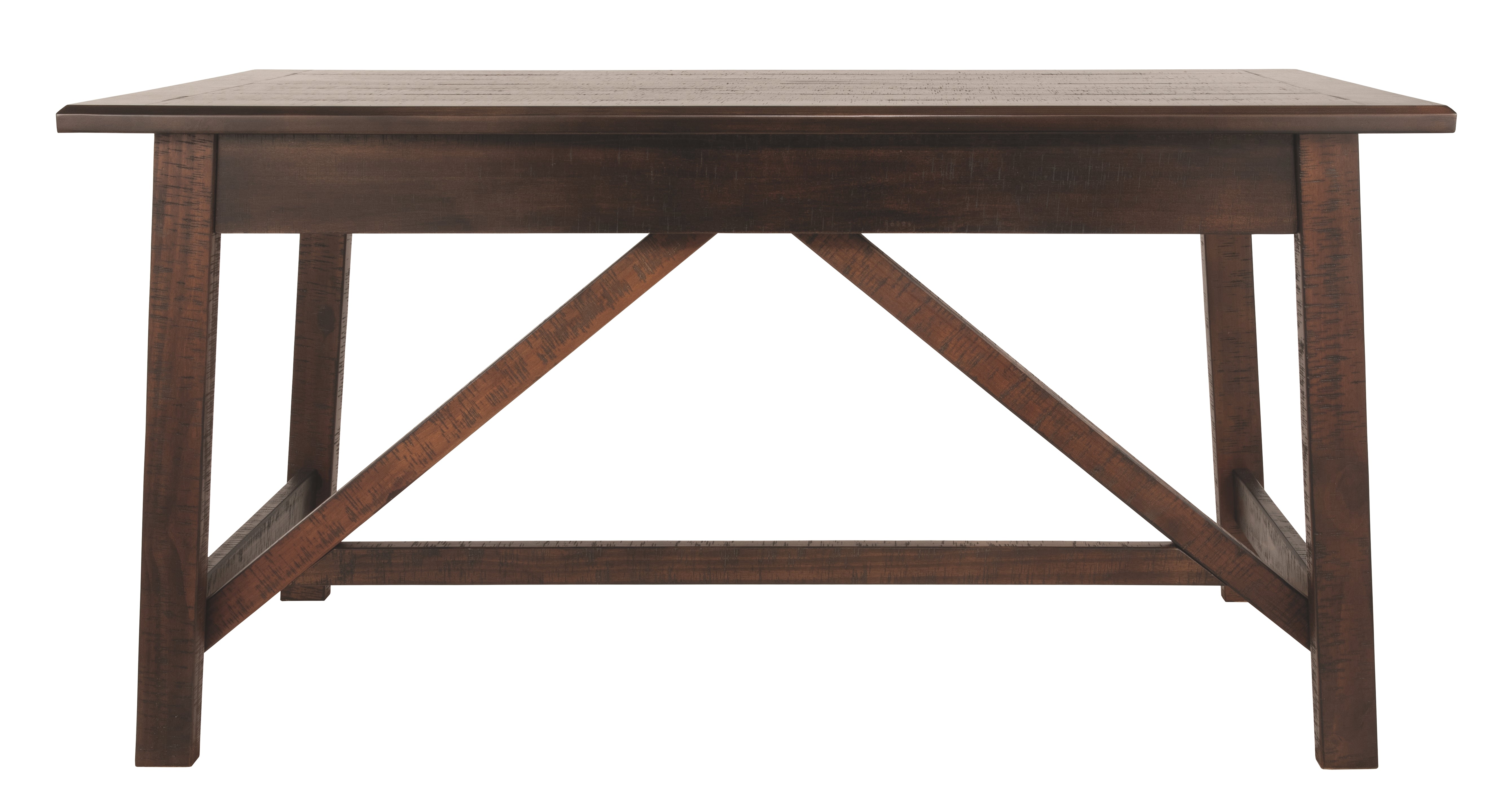 Ashley Furniture - BALDRIDGE RUSTIC BROWN HOME OFFICE LARGE LEG DESK - Dark Brown Wood - Desks - Additional View 4
