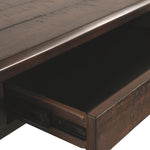 Ashley Furniture - BALDRIDGE RUSTIC BROWN HOME OFFICE LARGE LEG DESK - Dark Brown Wood - Desks - Additional View 5
